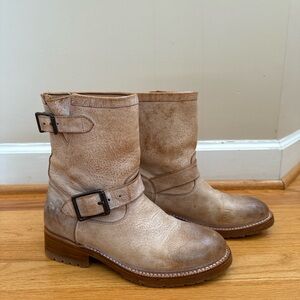 Stylish Brown Leather Combat Boots